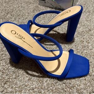 Royal Blue Open Toe Heels